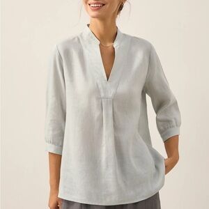 Lintico Linen Dress Shirt Joanna Women’s Size Small Grey Blue